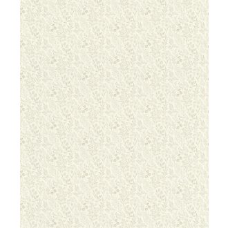   Sűrű mégis légies kompozíció - mikro-botanikus virág és levél rajzolat krémfehér és finom bézs tónus tapéta