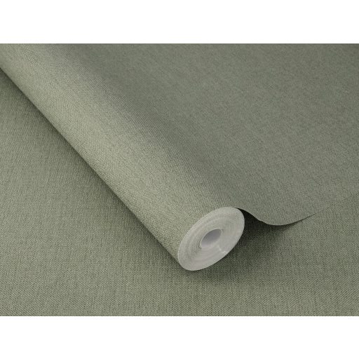 Minimalista elegancia - természetes és kifinomult textilhatású lenvászon minta lágy zöld/szürkészöld tónus tapéta