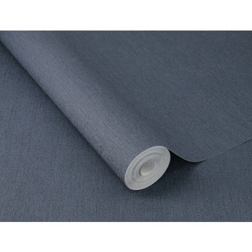 Minimalista elegancia - természetes és kifinomult textilhatású lenvászon minta sötét acélkék tónus tapéta