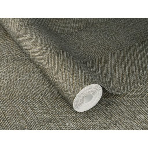 Nagy Fogás! Halszálkás minta a horgon textilstruktúra zöld szürkészöld szürke és arany tónus tapéta