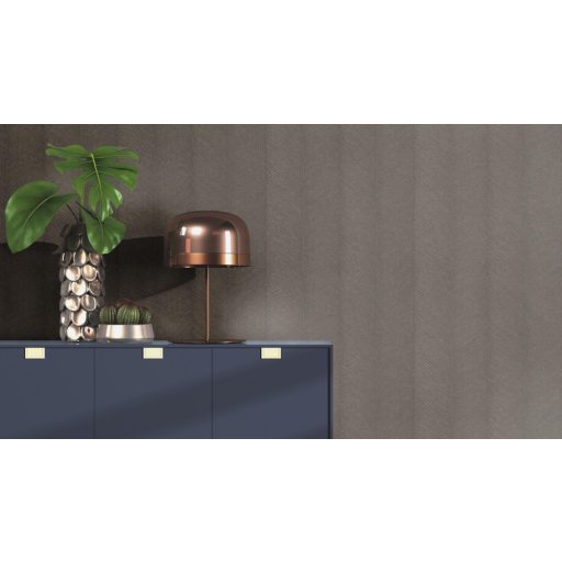 Nagy Fogás! Halszálkás minta a horgon textilstruktúra barna sötétbarna antracit és arany tónus tapéta