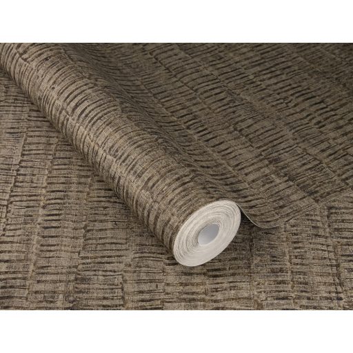 Skandináv és természetes megjelenésű a fa kérgére emlékeztető grafikus minta barna/bronzbarna szürkésbarna és antracit tónus tapéta