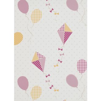   Erismann Funpark 7335-17 Gyerekszobai Lufi és sárkányröptetés narancs rózsaszín és pink tapéta