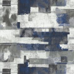   Absztrakt akvarell geometrikus patchwork/mozaik jellegű áttűnő minta fehér kék és szürke tónus tapéta
