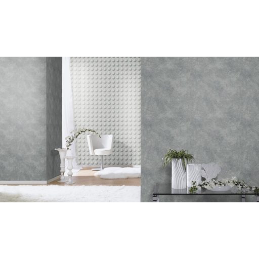 Rasch Modern Art 745467 Grafikus design 3D különleges fény-árnyék hatású gömbök szürke sötétszürke ezüst tapéta