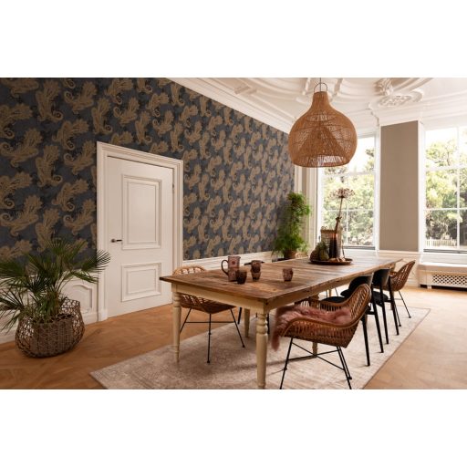 Természetes és otthonos textil struktúrájú minta klasszikus barna tónus tapéta