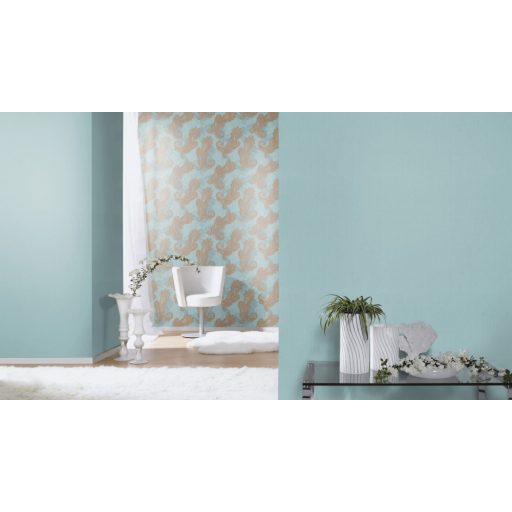 Természetes és otthonos textil struktúrájú minta friss gleccserkék tónus tapéta