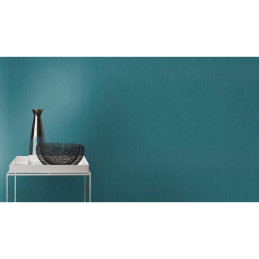 Természetes és otthonos textil struktúrájú minta nagyvonalú türkizkék tónus tapéta