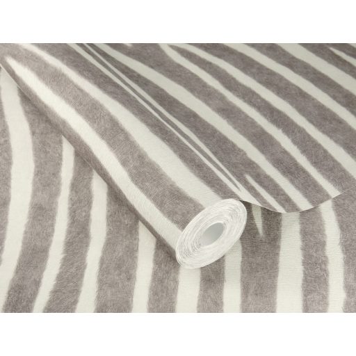 Egzotikus és otthonos zebra szőrzet minta világosszürke és fehér tónus tapéta
