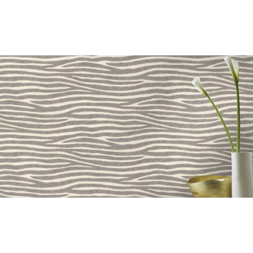 Egzotikus és otthonos zebra szőrzet minta világosszürke és fehér tónus tapéta