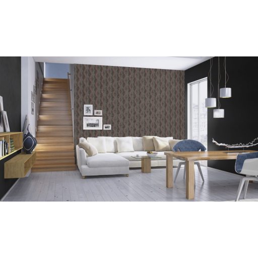 Természetes Etno geometrikus textil - bonyolult hímzés fantasztikus minta fekete világosszürke piros sárga és kék tapéta