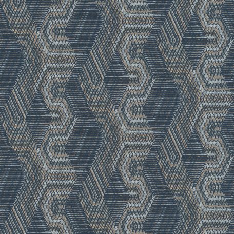 Természetes Etno geometrikus textil - bonyolult hímzés fantasztikus minta sötétkék szürke és barna tónus tapéta