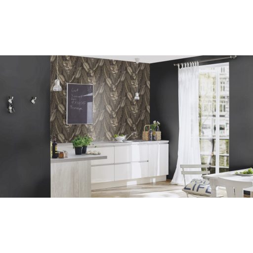 Finom szemcsés - az elefánt bőrére emlékeztető strukturált minta elegáns fekete tónus tapéta