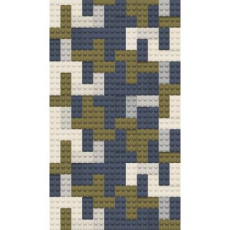   Te másképp raknád ki? Fejben lejétszhatod! Építőkockák geometriai mintázata fehér khakizöld és kék tónus Ifjúsági falpanel