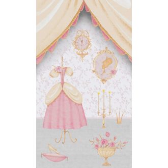   A Hercegnő lakosztálya elkészült! Lakója kerestetik! krém bézs szürke rózsaszín és arany tónus gyerekszobai falpanel