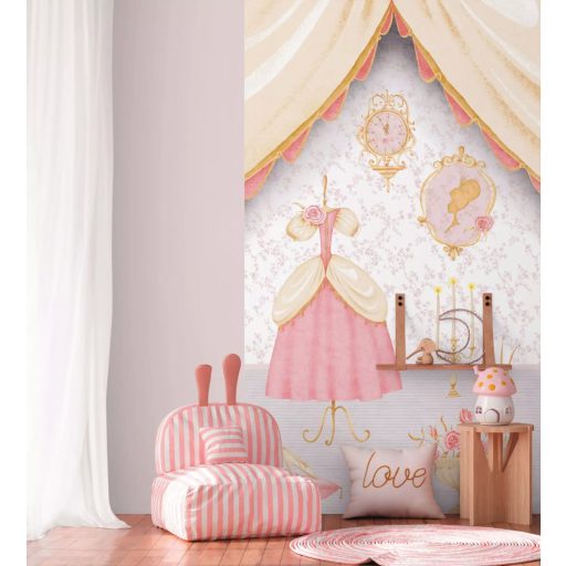 A Hercegnő lakosztálya elkészült! Lakója kerestetik! krém bézs szürke rózsaszín és arany tónus gyerekszobai falpanel