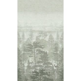   Zöld erdőben jártam kék ibolyát nem láttam viszont ezzel dekoráltam ködös erdei kompozíció zöld és szürkészöld tónus Ifjúsági falpanel