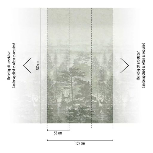 Zöld erdőben jártam kék ibolyát nem láttam viszont ezzel dekoráltam ködös erdei kompozíció zöld és szürkészöld tónus Ifjúsági falpanel