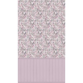   Madárdalos jó reggelt az ifjú palántáknak! Komplex panel kompozíció virág és madár mintával fehér zöld rózsaszín és szürke falpanel