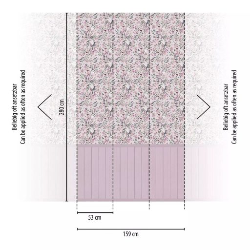 Madárdalos jó reggelt az ifjú palántáknak! Komplex panel kompozíció virág és madár mintával fehér zöld rózsaszín és szürke falpanel