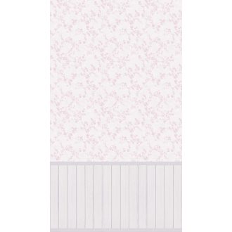   Filigrán ágakon finom levelek és virágok terítik be a falat - Ifjúkori romantikus álom krém és rózsaszín tónus gyerekszobai falpanel