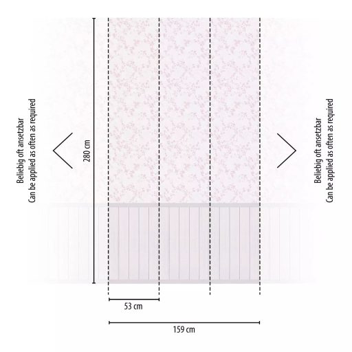 Filigrán ágakon finom levelek és virágok terítik be a falat - Ifjúkori romantikus álom krém és rózsaszín tónus gyerekszobai falpanel