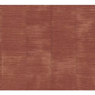   Selyemszálak szövésére emlékeztető vízszintes vonalazású texturált minta vörös és terrakotta tónus finom fény tapéta