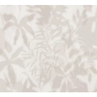   Lágy márványos hatású könnyed felhőszerű levélminta törtfehér és szürke/szürkésbézs tónus tapéta