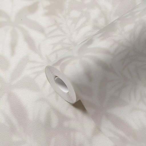 Lágy márványos hatású könnyed felhőszerű levélminta törtfehér és szürke/szürkésbézs tónus tapéta