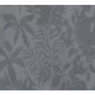   Lágy márványos hatású könnyed felhőszerű levélminta szürke és sötétszürke/antracit tónus tapéta