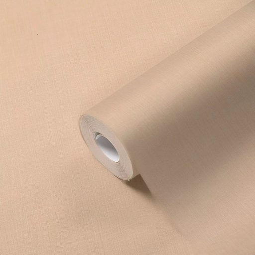 Elegáns visszafogott megjelenésű textilhatású egyszínű minta halvány narancs tónus tapéta