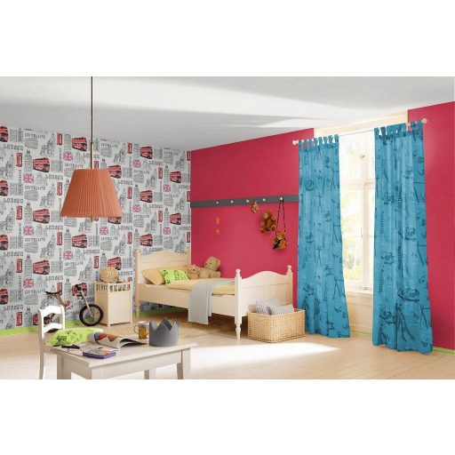 Rasch Kidsclub/Make a Change 781908 London fehér szürke kék piros fekete tapéta