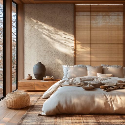 Drámai mégis meditatív art deco ihletésű legyező motívum krém pezsgőszín bézs barna és bézsarany tónus fémes hatás tapéta