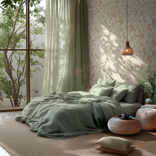 Elbűvölő és romantikus botanikus kert lenyomata fehér krém pasztell bézs és bézsarany tónus fémes hatás tapéta