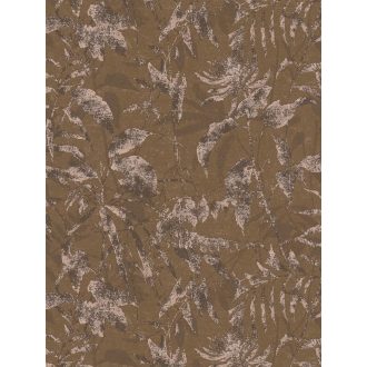   Elbűvölő és romantikus botanikus kert lenyomata földszín árnyalatú barna fehéres-rózsaszín és roségold tónus fémes hatás tapéta