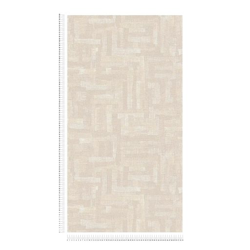 Modern kissé absztrakt keresztszövésű texturált minta krém lágy bézs és homokszín tónus tapéta