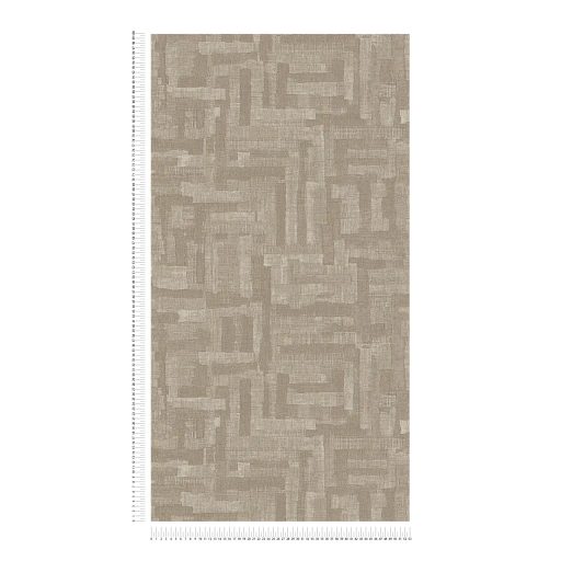 Modern kissé absztrakt keresztszövésű texturált minta bézs szürkésbézs és homokszín tónus tapéta