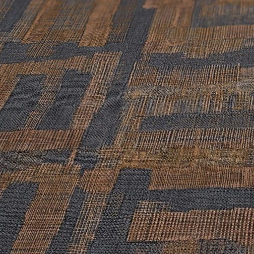 Modern kissé absztrakt keresztszövésű texturált minta mélykék és bronzbarna tónus tapéta