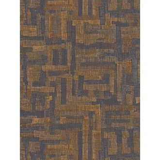   Modern kissé absztrakt keresztszövésű texturált minta sötétszürke/antracit barna arany és bronz tónus fémes hatás tapéta