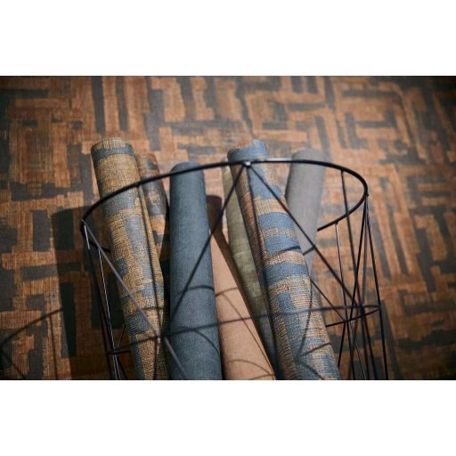 Modern kissé absztrakt keresztszövésű texturált minta csokoládébarna terrakotta és antracit tónus tapéta