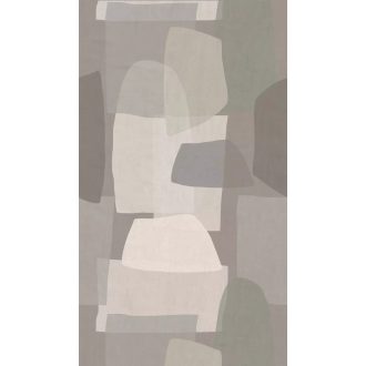   Geometrikus formák és lágy vonalak absztrakt kompozíciója lágy szürke halvány bézs és pasztellzöld tónus falpanel