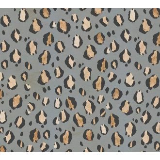   Leopárdminta urbánus átiratban - akvarell nagymacska bundázat acélszürke fekete homokszín és arany tónus tapéta