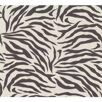   Természet szépségét idéző vad és elegáns zebraminta krémszín és fekete tónus tapéta