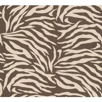   Természet szépségét idéző vad és elegáns zebraminta krémszín és barna tónus tapéta