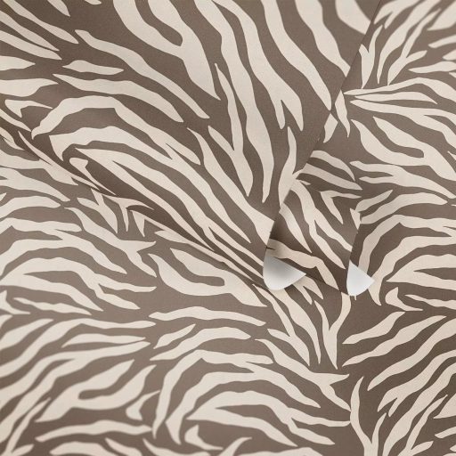 Természet szépségét idéző vad és elegáns zebraminta krémszín és barna tónus tapéta