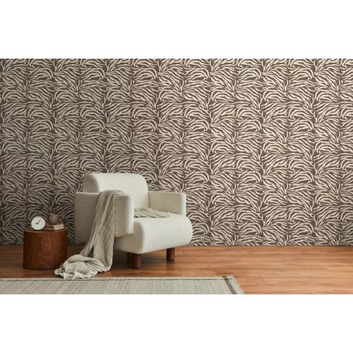 Természet szépségét idéző vad és elegáns zebraminta krémszín és barna tónus tapéta