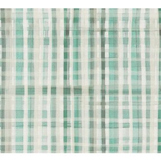   Nagyléptékű textilhatású kockás struktúrminta törtfehér szürke mentazöld és pasztellzöld tónus tapéta