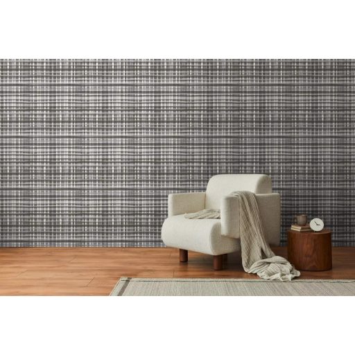 Nagyléptékű textilhatású kockás struktúrminta fehér szürke sötétszürke és antracit tónus tapéta
