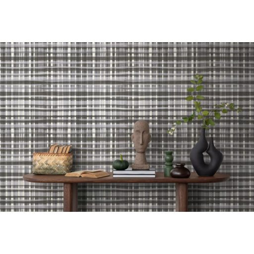 Nagyléptékű textilhatású kockás struktúrminta fehér szürke sötétszürke és antracit tónus tapéta