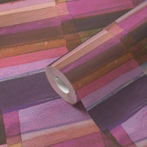 Festői egyben kortárs! A művész akvarell álma színátmenetes design rózsaszín lila barack és földszín tónusok tapéta